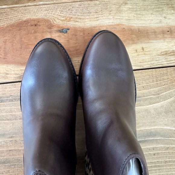 Journee Signature Womens Shalece Bootie‎ Leather Cowhair Cheetah Leopard Western - Picture 6 of 12